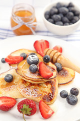 pancakes on white