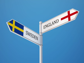 Sweden England  Sign Flags Concept