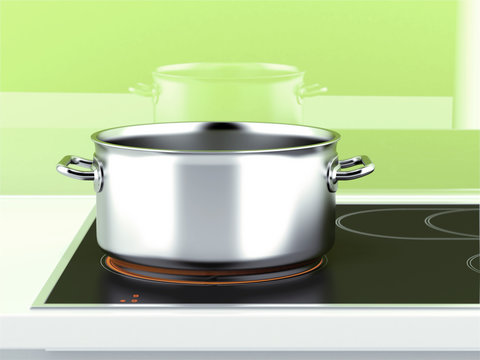 Pan with induction stove