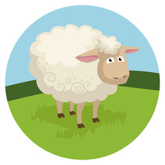 Obraz na płótnie Canvas Cute cartoon sheep