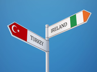 Turkey Ireland  Sign Flags Concept