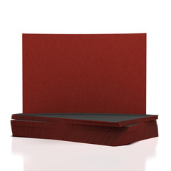 Stack of red blank business cards