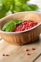 Pink peppercorn and basil