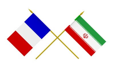 Flags, France and Iran