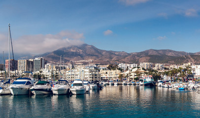 Fototapeta na wymiar Day view of Puerto Marina. Benalmadena, Spain