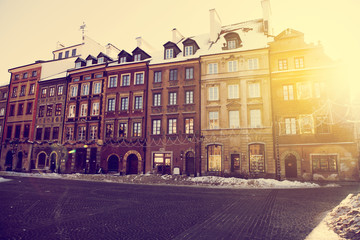 Obraz premium Architecture in Warsaw Old City, Poland