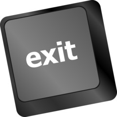 computer keyboard keys with exit button