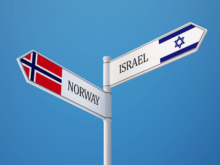 Norway Israel  Sign Flags Concept