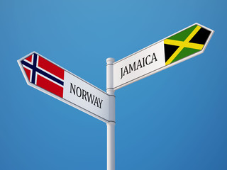 Norway Jamaica  Sign Flags Concept
