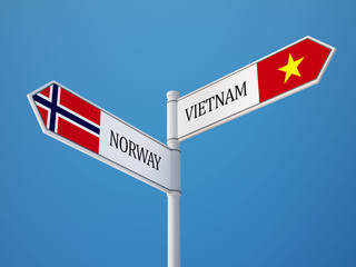 Norway Vietnam  Sign Flags Concept