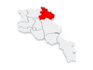 Naklejka premium Map of Tavush. Armenia.
