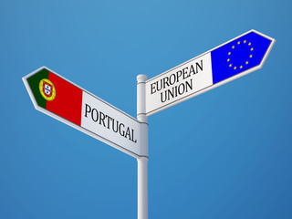 European Union Portugal  Sign Flags Concept © xtock