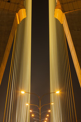 Light from lamp on the bridge.