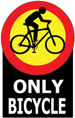 Only Bicycle Passing Allowed Sign Label