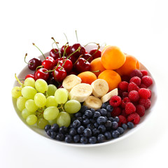 Fruits on a big white plate