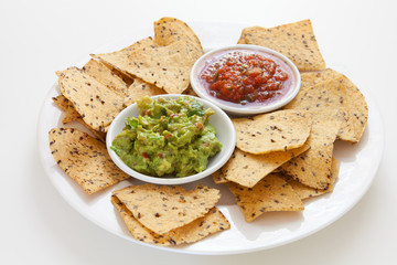 Chips, Guacamole and Salsa
