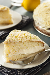 Homemade Lemon Cake with Cream Frosting