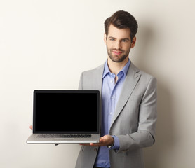 Businessman with laptop