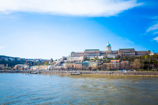 Beautiful view of historic Royal Palace in Budapest