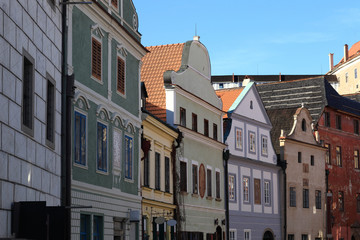 View of colorful houses in Cesky Krumlov