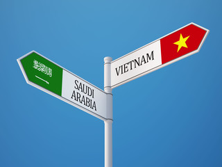 Fototapeta premium Saudi Arabia Vietnam Sign Flags Concept