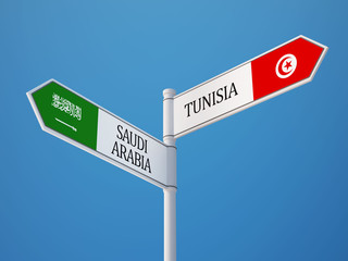 Fototapeta premium Tunisia Saudi Arabia Sign Flags Concept
