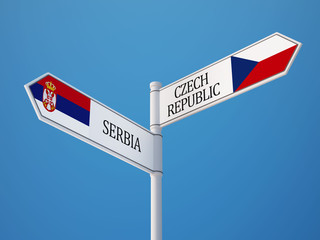 South Africa Czech Republic  Sign Flags Concept