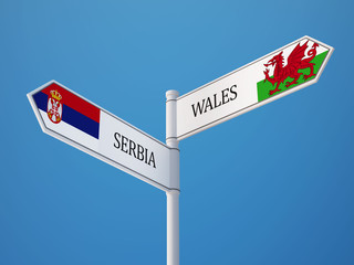 South Africa Wales  Sign Flags Concept