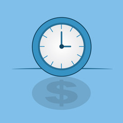 Clock with dollar sign shadow