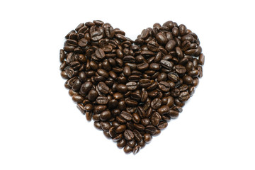 coffee beans stripes isolated in white background