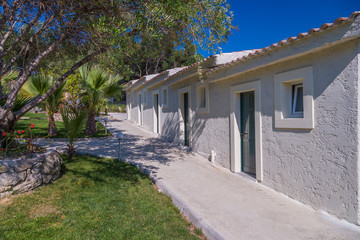 Exterior of a luxurious villa at Greek resort