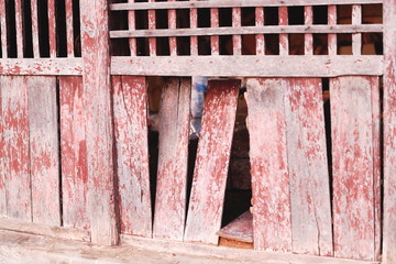 Obraz na płótnie Canvas Old red wooden wall. Bandipur-Nepal. 0462
