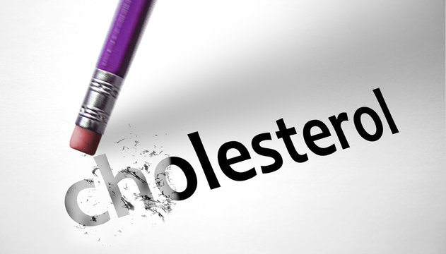 Eraser deleting the word Cholesterol