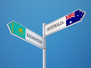 Kazakhstan Australia  Sign Flags Concept