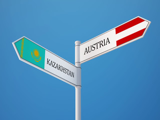 Kazakhstan Austria  Sign Flags Concept