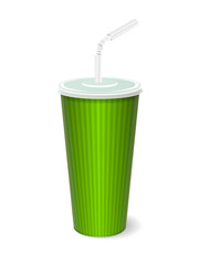 fast food paper cup with tube