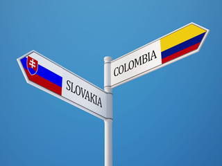 Slovakia Colombia  Sign Flags Concept