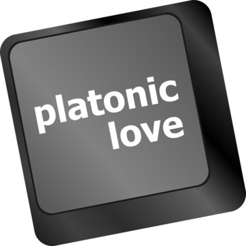Modern keyboard key with words platonic love