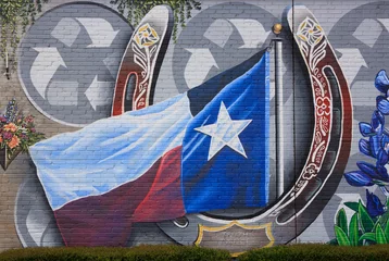 Fototapeten wall painting with Texas flag © mystique