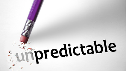 Eraser changing the word Unpredictable for Predictable