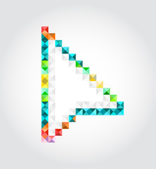 Abstract arrow of pixels