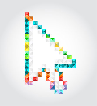 Abstract arrow of pixels