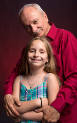 Grandfather with granddaughter