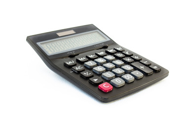 black calculator isolated on white background