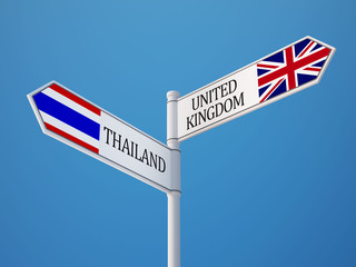 Thailand United Kingdom  Sign Flags Concept