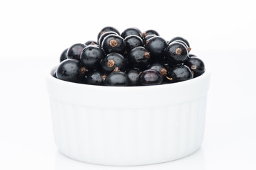 black currant in white bowl