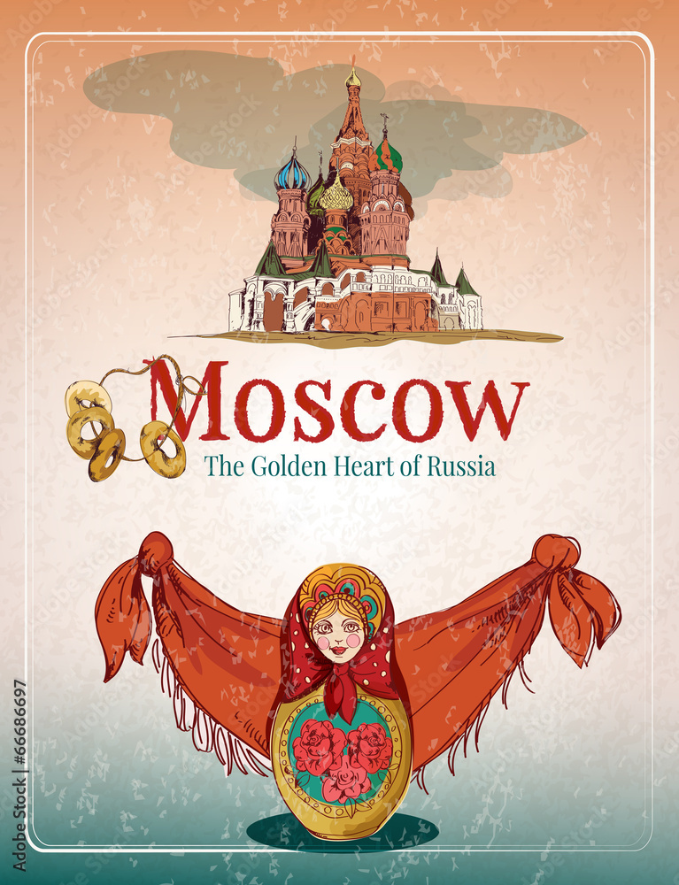 Canvas Prints moscow retro poster