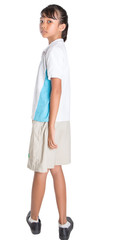Fototapeta premium Young Asian school girl in school uniform 