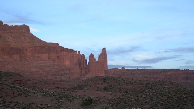 Route 128 near Moab Utah at Sunset Castle Valley, Parriot Mesa, 