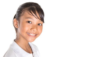 Young Asian school girl in school uniform 